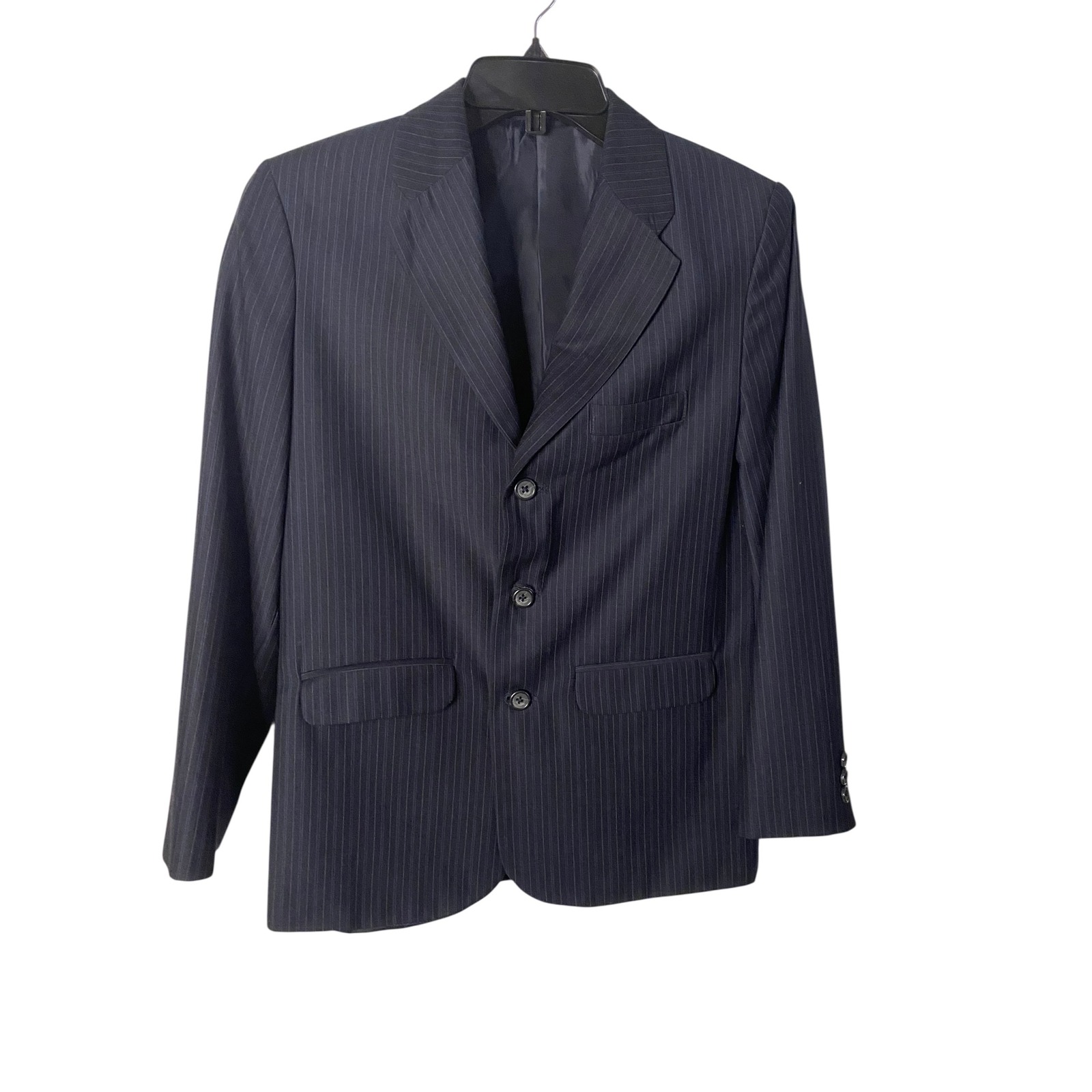 Class Club Dillard's Boys Charcoal Grey Pinstripe 3 Button Blazer Suit Jacket 14